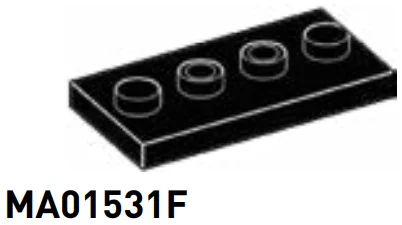 Plate 2 x 4 with 4 studs in Black
