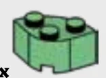 Brick 2 x 2 corner, double-round in Green, Vertigris