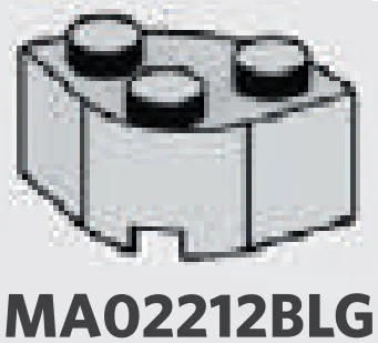 Brick 2 x 2 corner, double-round in Gray, Dull