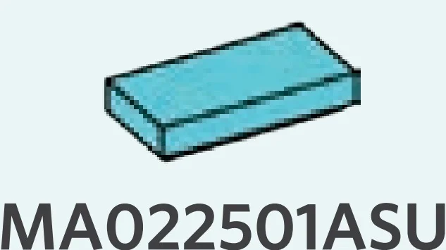 Tile 1 x 2 in Teal