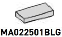 Tile 1 x 2 in Gray, Dull