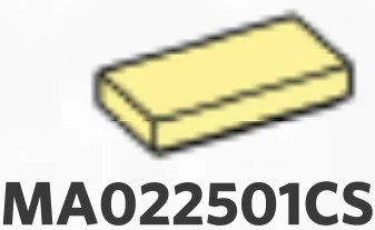 Tile 1 x 2 in Yellow, Pastel