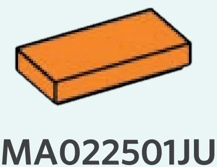 Tile 1 x 2 in Orange, Smoky