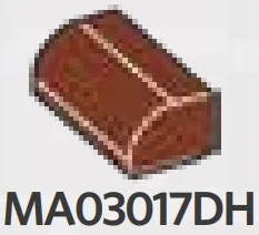 Brick 1 x 2 two-thirds-height with half-curved top in Brown
