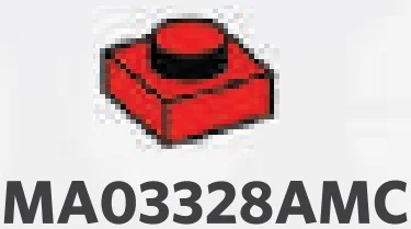 Plate 1 x 1 - Type 04 in Red, Flame