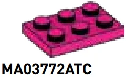 Plate 2 x 3 in Pink, Barbie