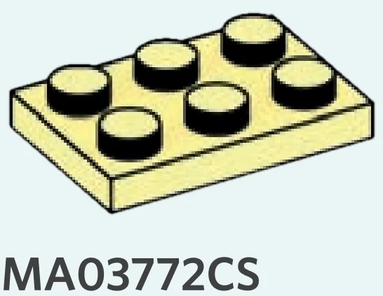 Plate 2 x 3 in Yellow, Pastel