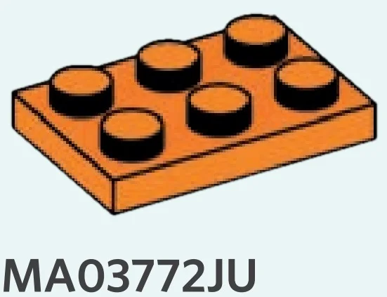 Plate 2 x 3 in Orange, Smoky