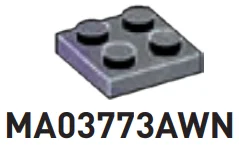 Plate 2 x 2 in Dark Gray/Purple, Marbled