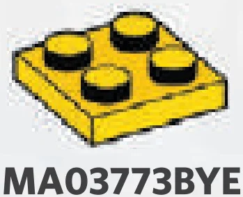 Plate 2 x 2 in Yellow, Lemon