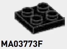 Plate 2 x 2 in Black