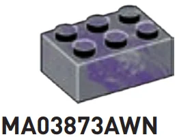 Brick 2 x 3 in Dark Gray/Purple, Marbled