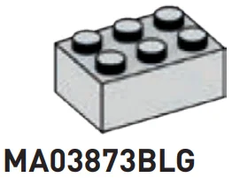 Brick 2 x 3 in Gray, Dull