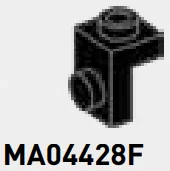 Bracket 1 x 1 - 1 x 1 with stud in Black