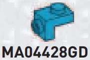 Bracket 1 x 1 - 1 x 1 with stud in Blue, Rich Sky