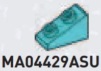 Slope brick 33 1 x 2 with studs on slope in Teal