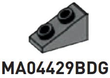 Slope brick 33 1 x 2 with studs on slope in Gray, Dark (Flake)