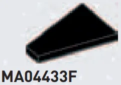 Tile 3 x 4 without right corner in Black