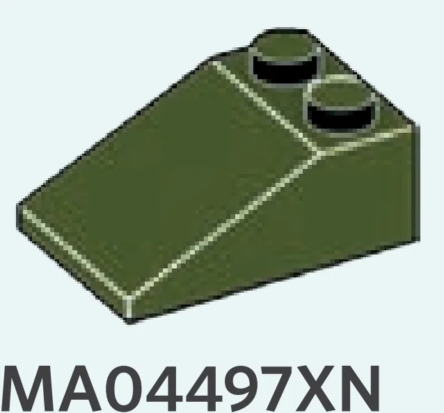 Slope 33 2 x 3 w/ Studs on Top in Dark Green, Military