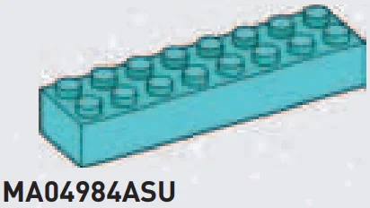 Brick 2 x 8 in Teal