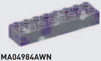 Brick 2 x 8 in Dark Gray/Purple, Marbled