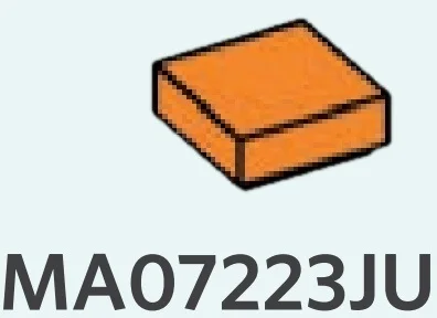 Tile 1 x 1 in Orange, Smoky