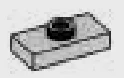Plate 1 x 2 with one stud, centered in Gray, Steel