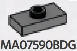 Plate 1 x 2 with one stud, centered in Gray, Dark (Flake)