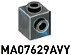 Brick Modified 1 x 1 with side stud in Blue/Black, Marbled