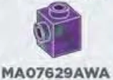 Brick Modified 1 x 1 with side stud in Purple/Green, Marbled