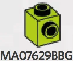 Brick Modified 1 x 1 with side stud in Green, Spring