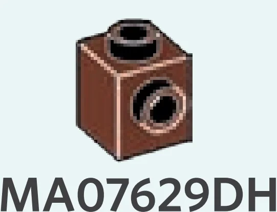 Brick Modified 1 x 1 with side stud in Brown