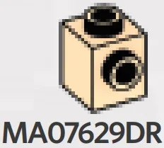 Brick Modified 1 x 1 with side stud in Sand, Desert