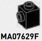 Brick Modified 1 x 1 with side stud in Black