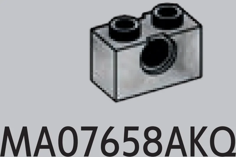 Connector Brick 1 x 2 with hole in White with Black Marbling (Camo)