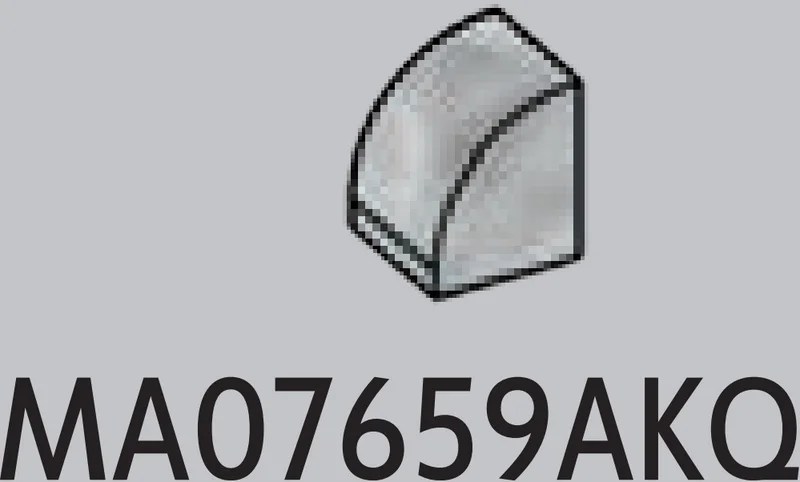 Slope 1 x 1 with half-curved top in White with Black Marbling (Camo)