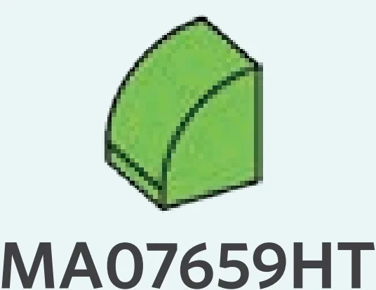 Slope 1 x 1 with half-curved top in Green, Soft Grass