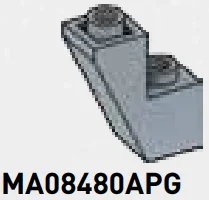 Slope brick 65 1 x 2 x 2 inverse in Gray, Steel