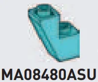 Slope brick 65 1 x 2 x 2 inverse in Teal