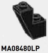 Slope brick 65 1 x 2 x 2 inverse in Gray, Charcoal