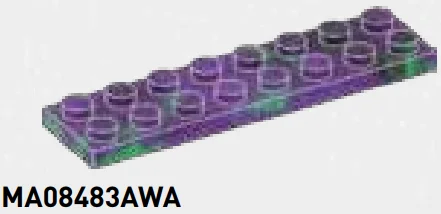 Plate 2 x 8 in Purple/Green, Marbled