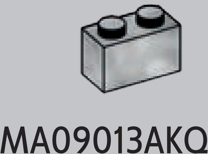 Brick 1 x 2 in White with Black Marbling (Camo)