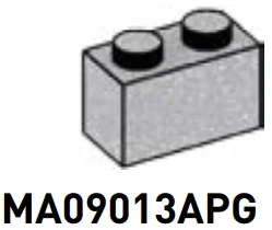 Brick 1 x 2 in Gray, Steel