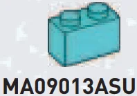 Brick 1 x 2 in Teal