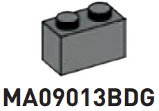 Brick 1 x 2 in Gray, Dark (Flake)