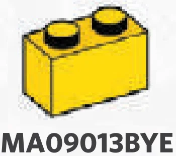 Brick 1 x 2 in Yellow, Lemon