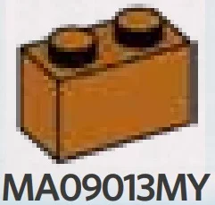 Brick 1 x 2 in Brown, Milk Chocolate
