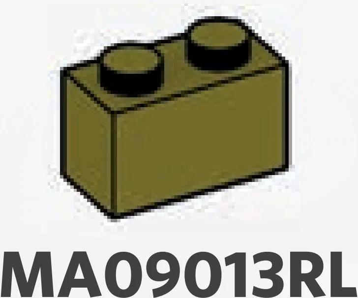 Brick 1 x 2 in Green, Rich