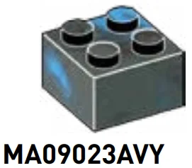 Brick 2 x 2 in Blue/Black, Marbled