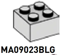 Brick 2 x 2 in Gray, Dull